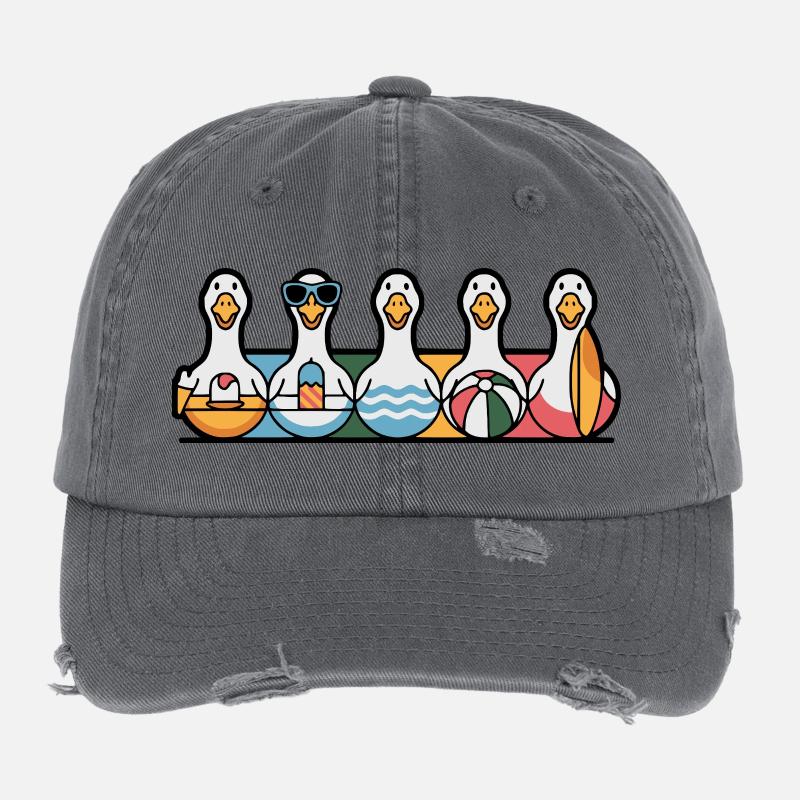 Rangée d’oies d’été Casquette vintage effet usé Flexfit