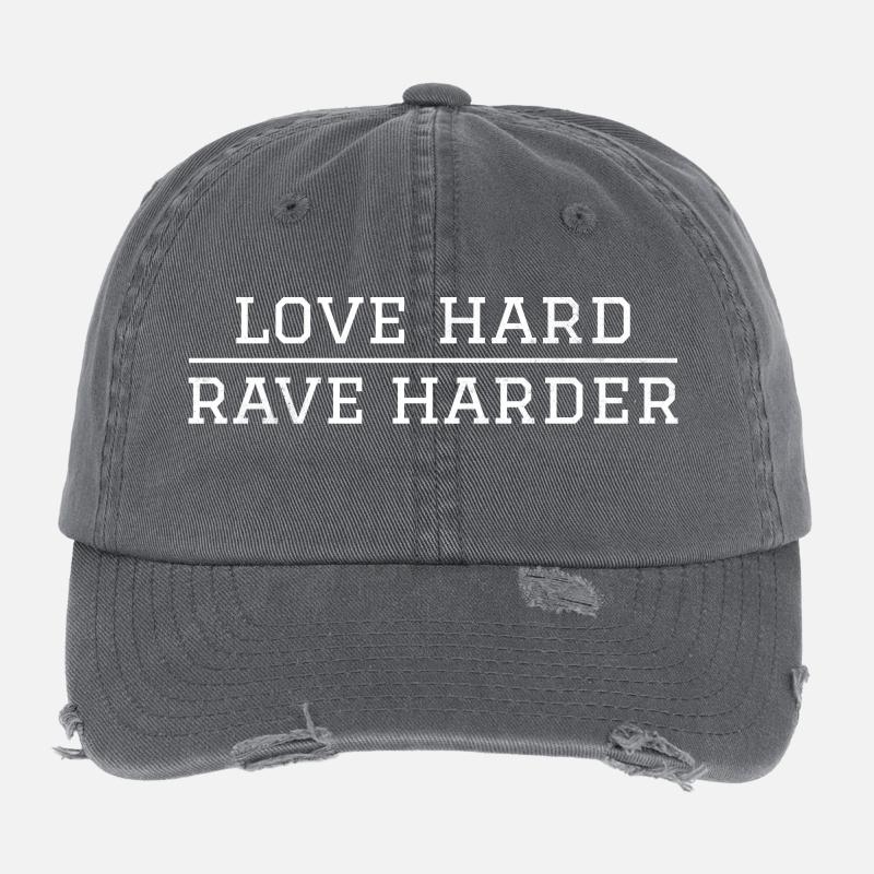 amour dur - fête rave plus difficile Casquette vintage effet usé Flexfit