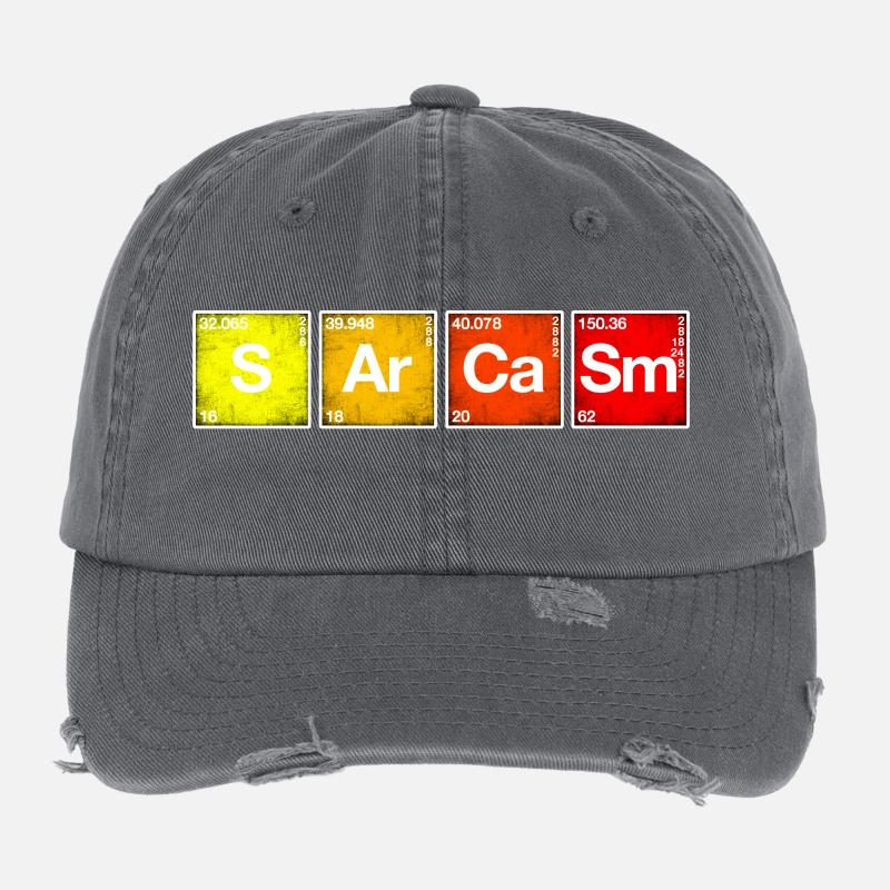 Sarcasm Periodic table of the elements PSE chemistry Flexfit Vintage Destroyed Cap