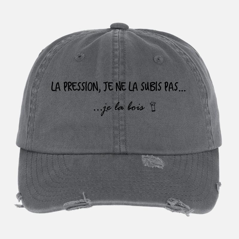 LA PRESSION JE NE LA SUBIS PAS JE LA BOIS - Casquette vintage effet usé Flexfit - charbon