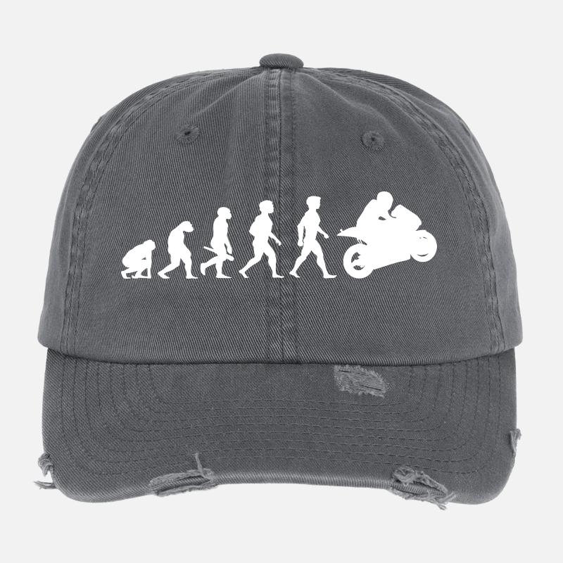 Evolution Superbikes Motorcycle Biker Racing Flexfit Vintage Destroyed Cap