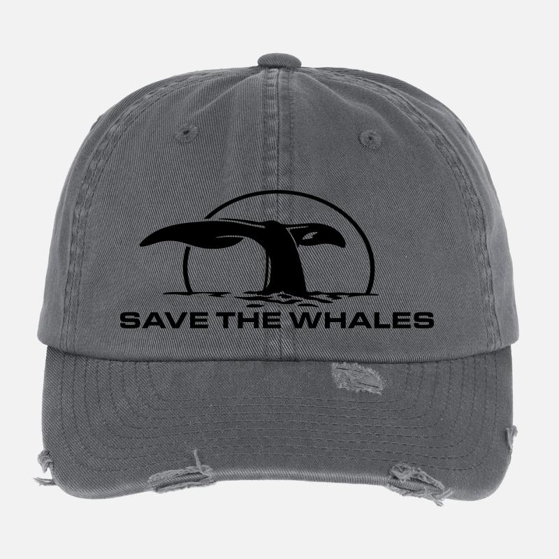 save_the_whales Flexfit Vintage Destroyed Cap
