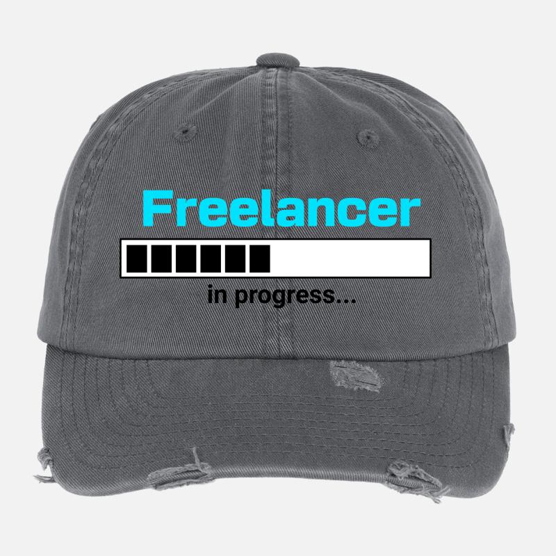 Freelancer in Progress – Selbstständigkeit Motiv Flexfit Vintage Destroyed Cap