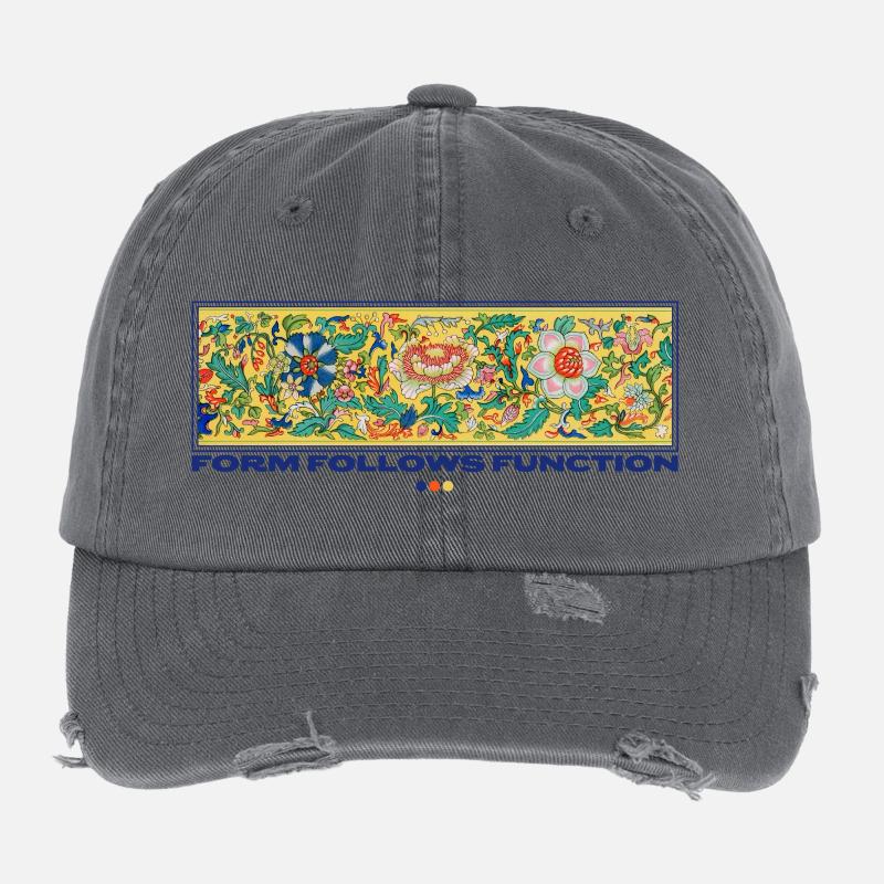 Form Follows Function Floral Art Flexfit Vintage Destroyed Cap