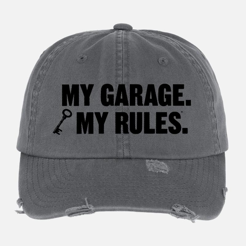 mon garage, mes règles Casquette vintage effet usé Flexfit