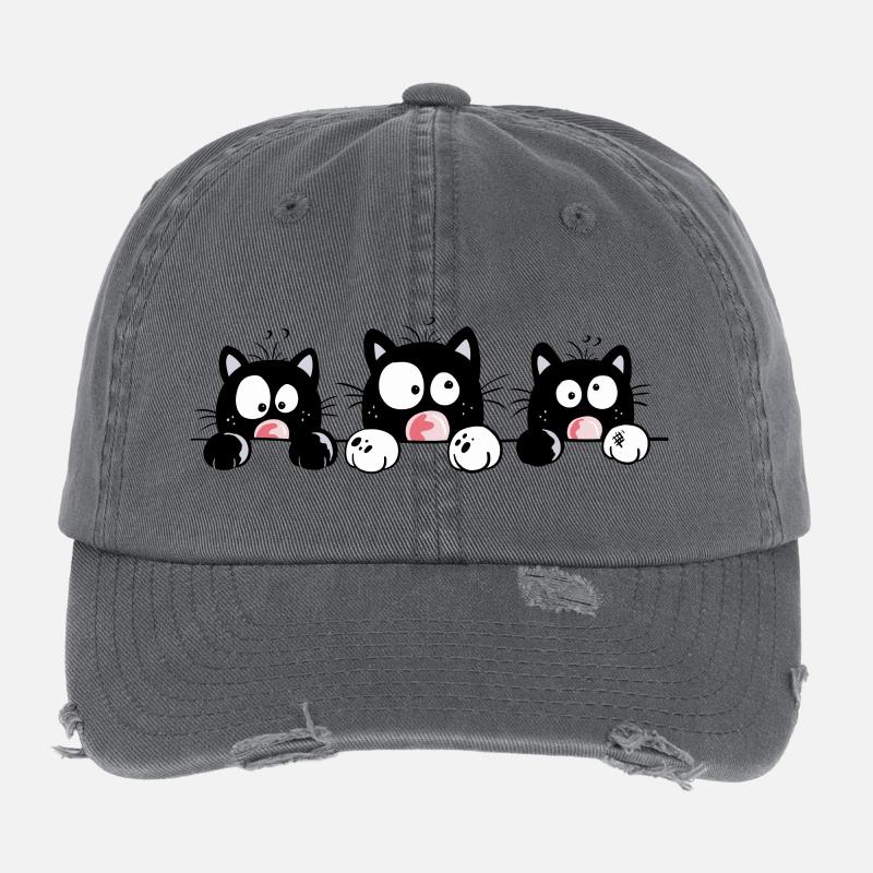 Neugierige Katzen Flexfit Vintage Destroyed Cap