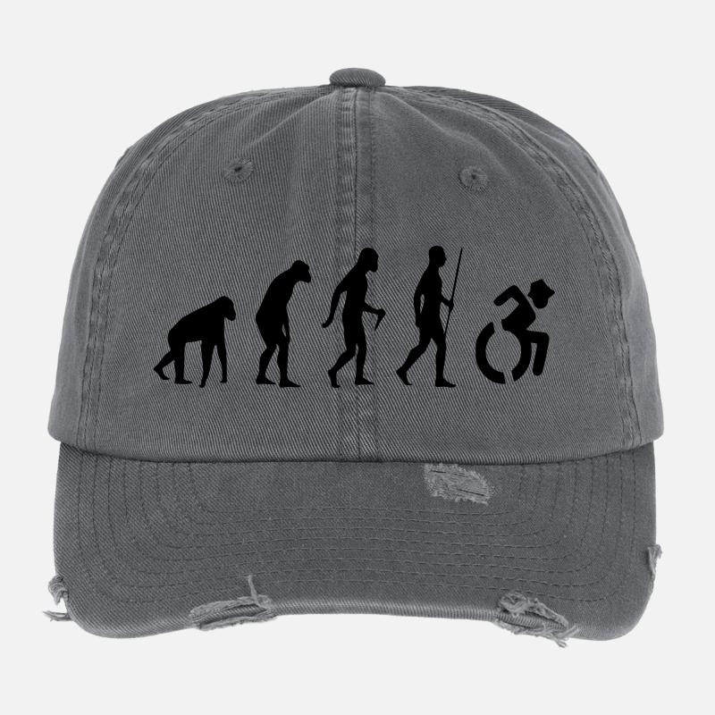 Evolution Rollstuhl. Die Rollstuhl-Evolution * Flexfit Vintage Destroyed Cap