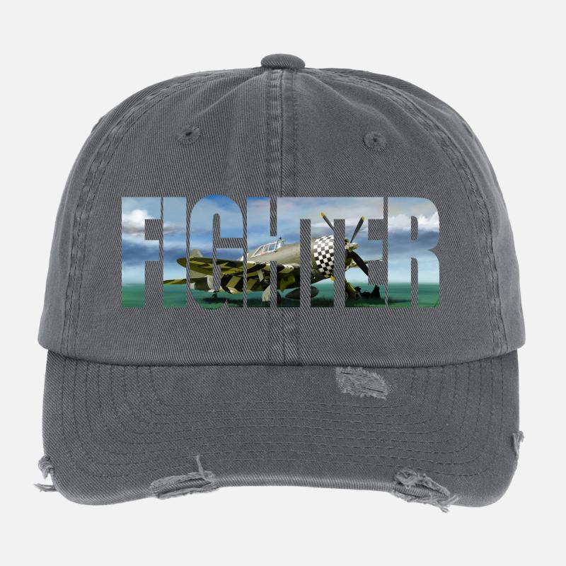 Fighter P-47 Thunderbolt Flexfit Vintage Destroyed Cap