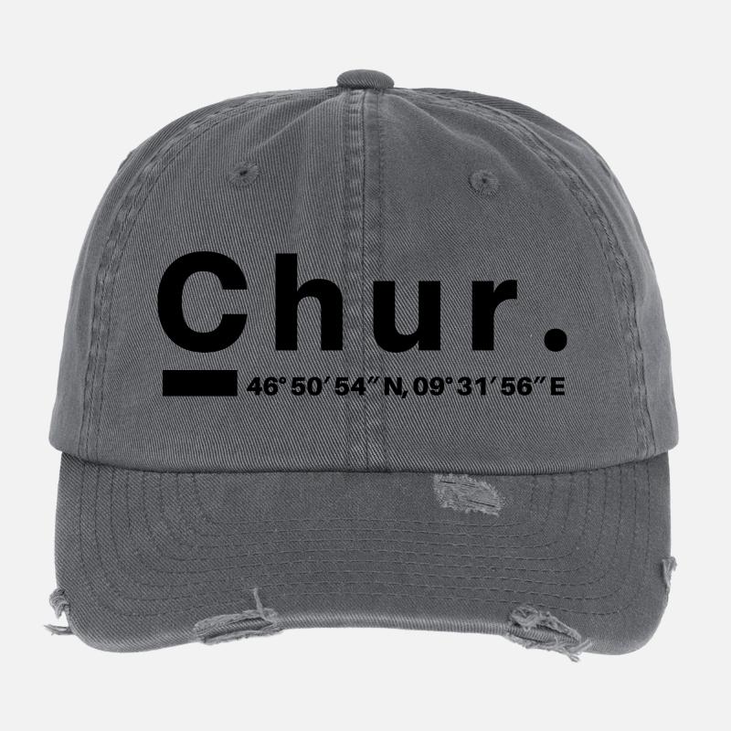 Chur Coordinates Graubünden Graubünden Graubünden Flexfit Vintage Destroyed Cap