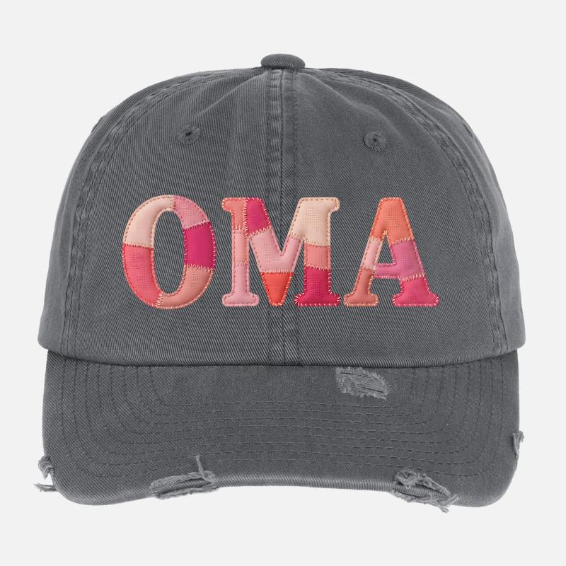 Cadeau OMA Cozy Patchwork Casquette vintage effet usé Flexfit