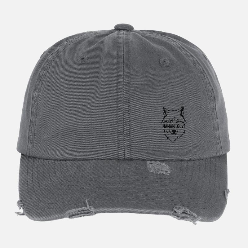Mama Wolf Flexfit Vintage Destroyed Cap