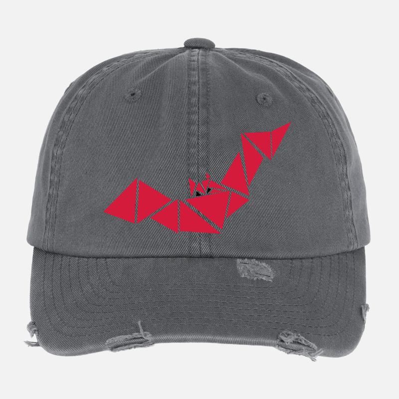 Origami Bat animale Casquette vintage effet usé Flexfit