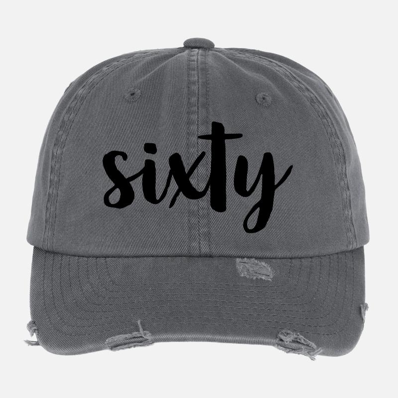 60 sixty 60th birthday gift number 60 number Flexfit Vintage Destroyed Cap