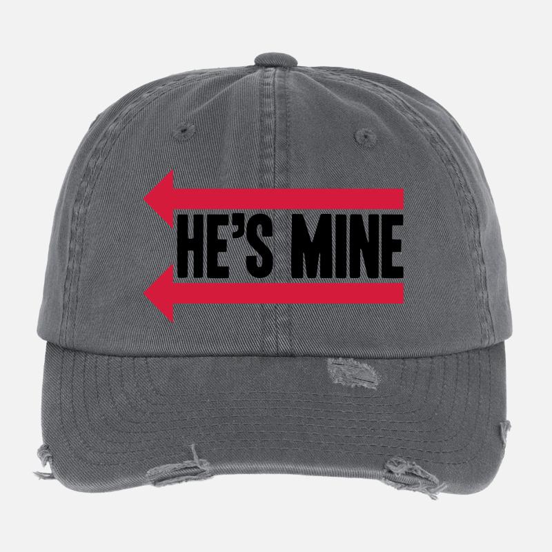He's Mine Design Flexfit Vintage Destroyed Cap