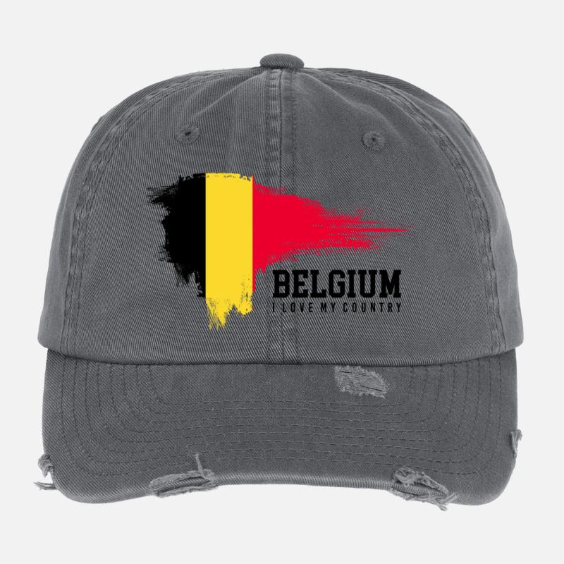 Éclaboussure jaune Rouge Casquette vintage effet usé Flexfit