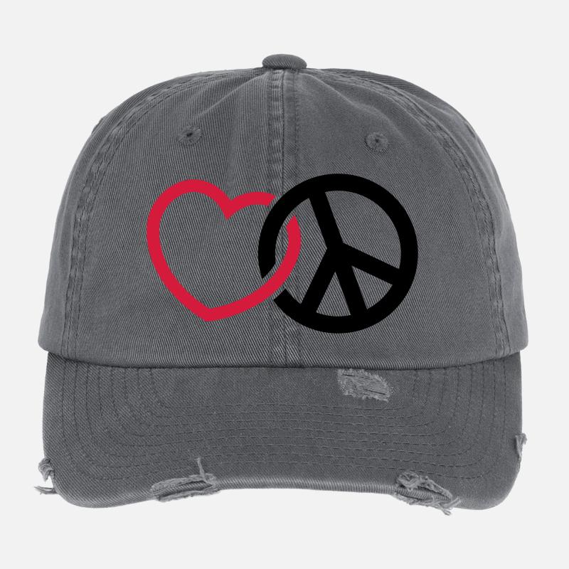 Liebe Frieden Flexfit Vintage Destroyed Cap