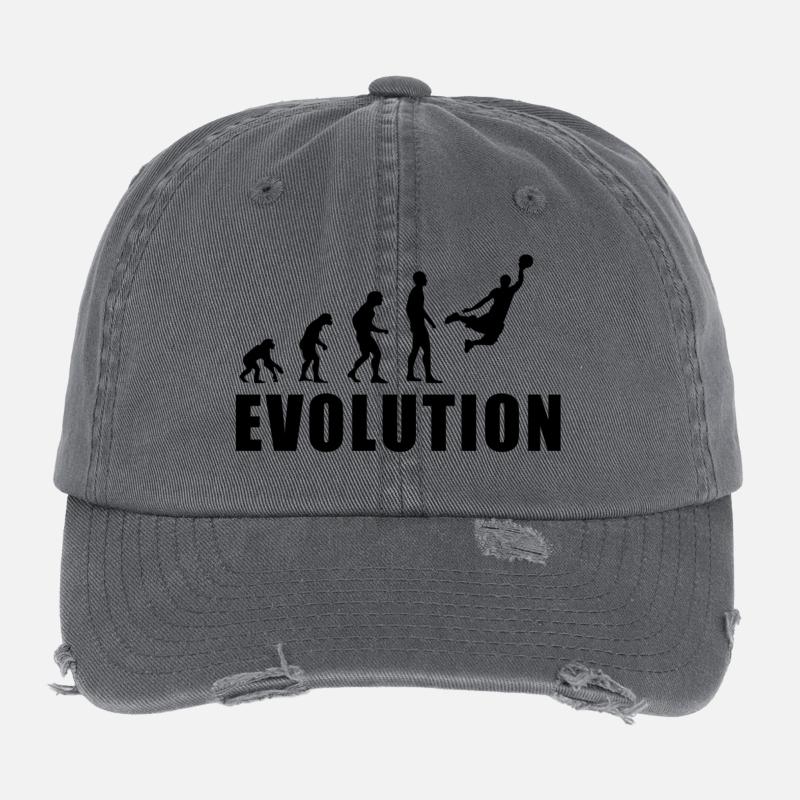 EVOLUTION BASKET Geschenk Basketball Flexfit Vintage Destroyed Cap