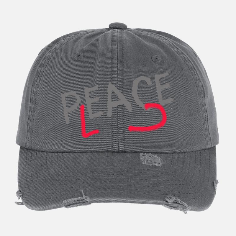 PLEASE PEACE Casquette vintage effet usé Flexfit