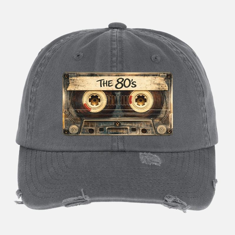 La nostalgie musicale rétro des années 80 Casquette vintage effet usé Flexfit