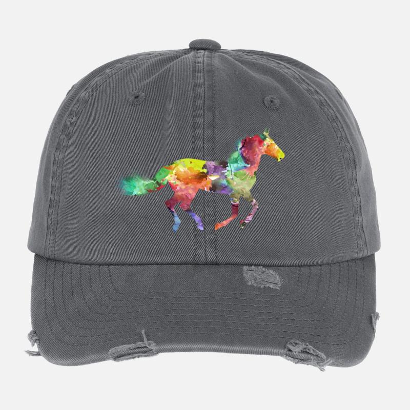Rainbow horse Flexfit Vintage Destroyed Cap