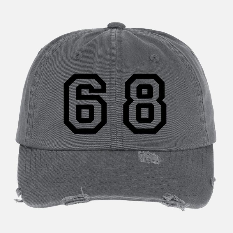 Number - 68 - Sixty Eight Flexfit Vintage Destroyed Cap