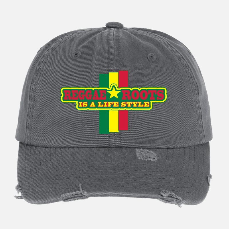reggae roots is a life style Casquette vintage effet usé Flexfit