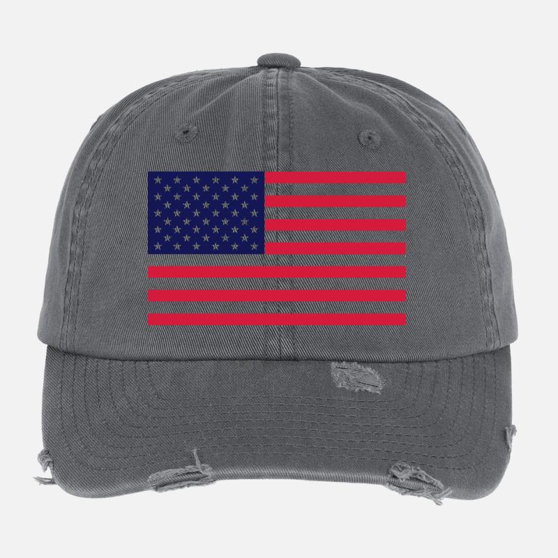 drapeau americain Casquette vintage effet usé Flexfit
