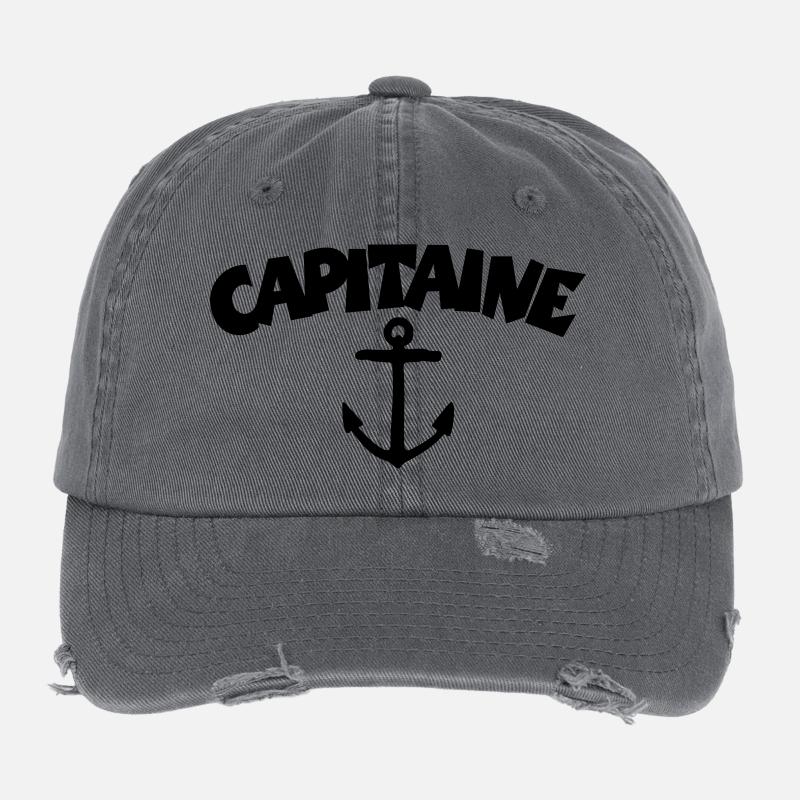 Capitaine Ancre Casquette vintage effet usé Flexfit