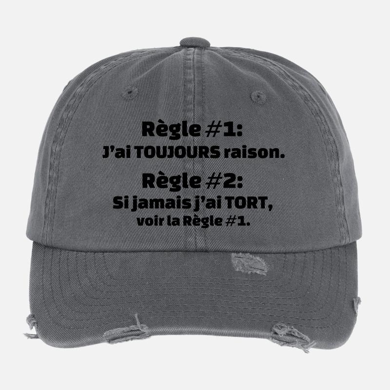 J'ai toujours raison Casquette vintage effet usé Flexfit