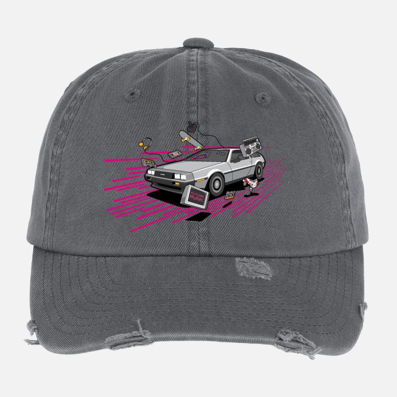 Delorean Future Punk Oldtimer Youngtimer Retro 80s Flexfit Vintage Destroyed Cap