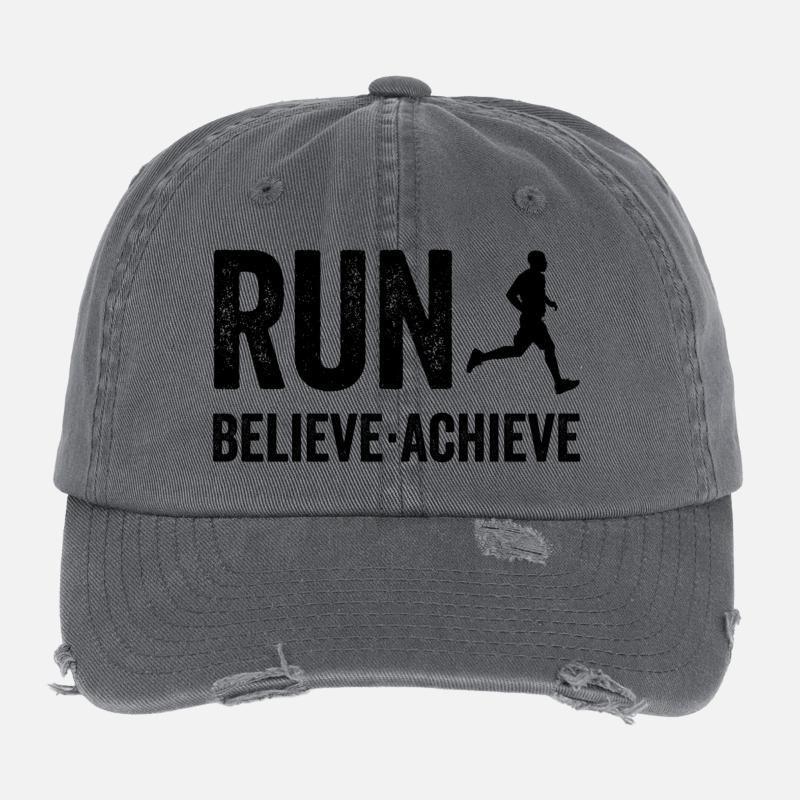 Marathon - Run. Believe. Achieve. Flexfit Vintage Destroyed Cap
