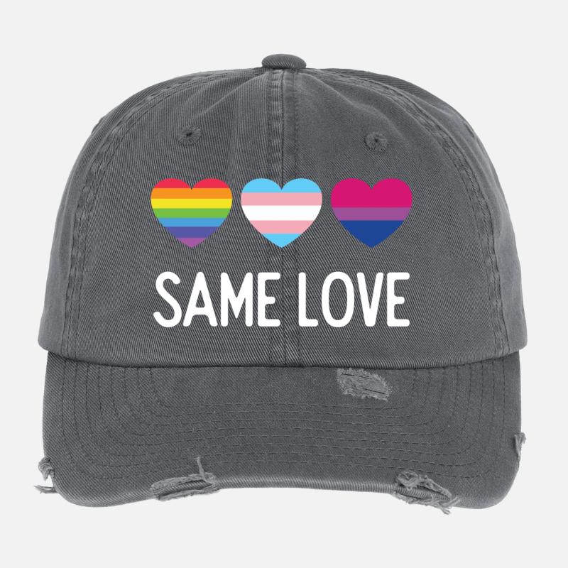 Pride Month LGBTQ - Same Love Flexfit Vintage Destroyed Cap