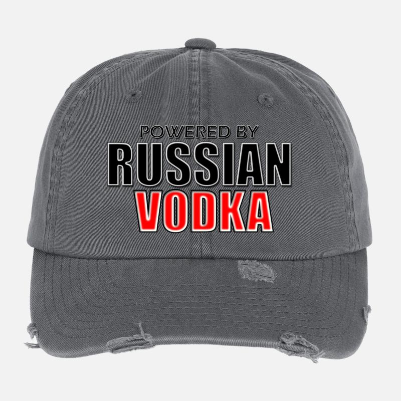 powered_by_Russian_Vodka Flexfit Vintage Destroyed Cap