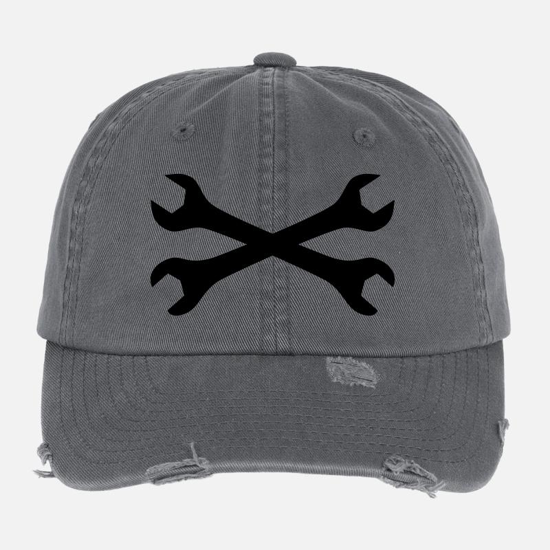 Wrenches crossed Flexfit Vintage Destroyed Cap