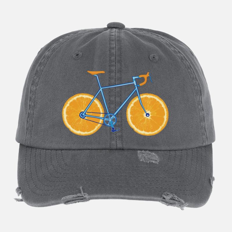 Bicycle ORANGE Flexfit Vintage Destroyed Cap