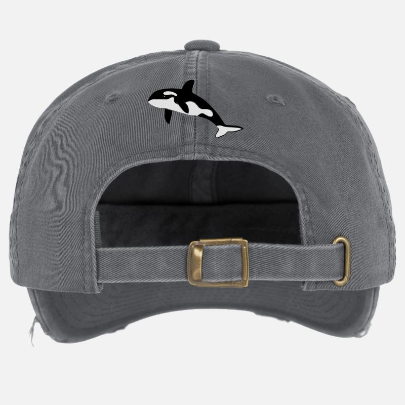 orca whale killer whale dolphin blackfish ocean Flexfit Vintage Destroyed Cap