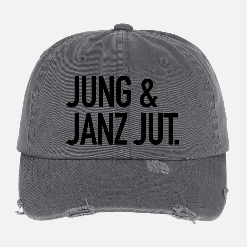 Jung & janz jut. - Flexfit Vintage Destroyed Cap - Dunkelgrau