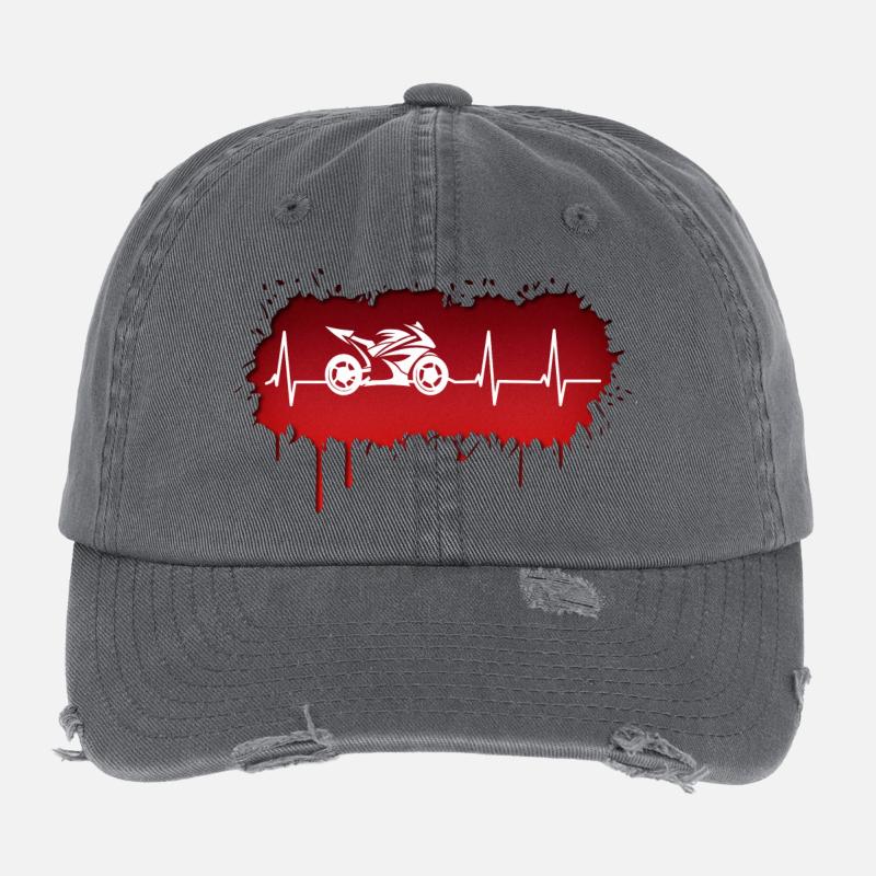Motorcycle racing driver pulse Flexfit Vintage Destroyed Cap