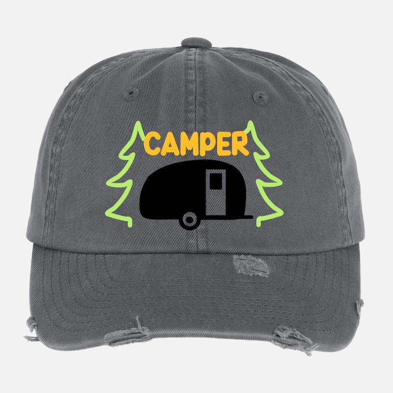 Campeur - prêt pour les vacances Casquette vintage effet usé Flexfit