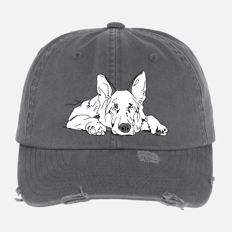 Chien de berger Casquette vintage effet usé Flexfit
