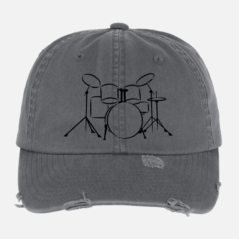 Drum Sketch Flexfit Vintage Destroyed Cap