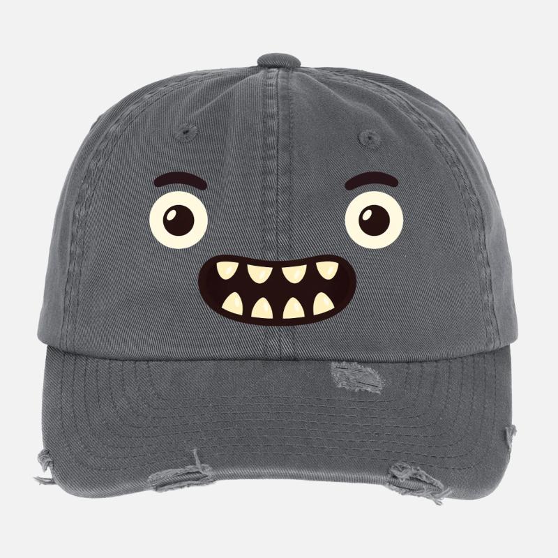 Monster Face Flexfit Vintage Destroyed Cap