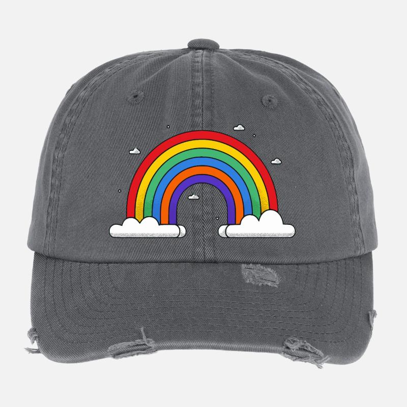 Arc-en-ciel sur les nuages Casquette vintage effet usé Flexfit