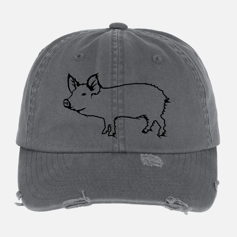 COCHON Casquette vintage effet usé Flexfit