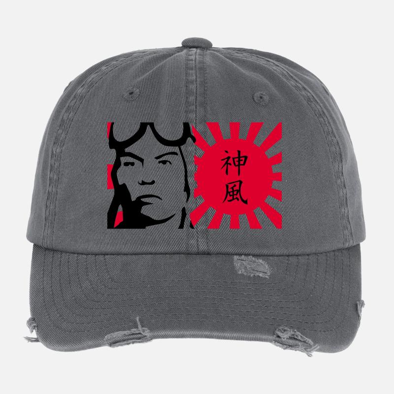 kamikaze- divine wind Flexfit Vintage Destroyed Cap