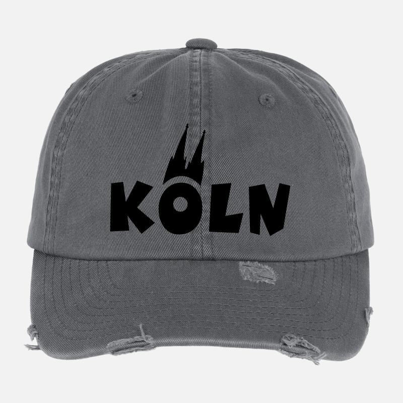 Köln mit Kölner Dom Flexfit Vintage Destroyed Cap