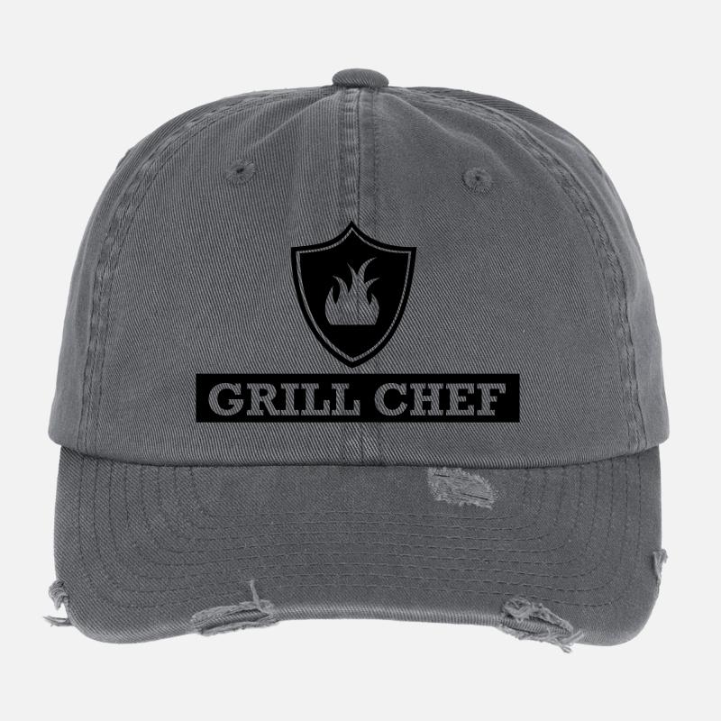 Grill,Grillades,barbecue,cuisine,cuisinier,de sauc Casquette vintage effet usé Flexfit