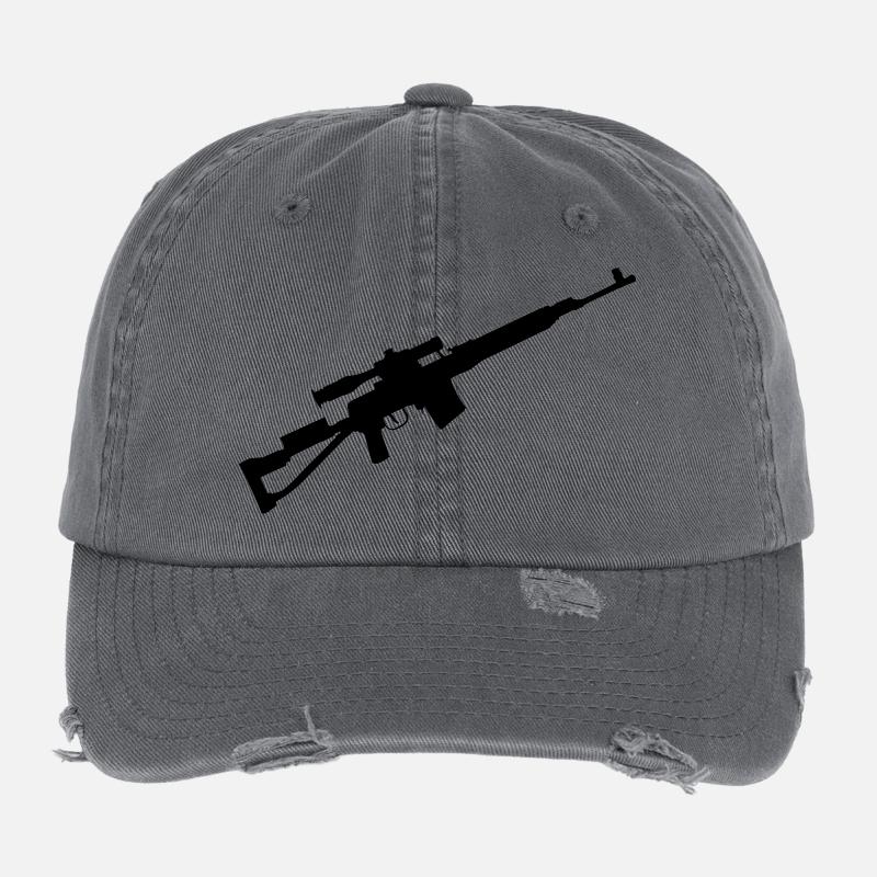 Scharfschütze Sniper Gewehr Flexfit Vintage Destroyed Cap