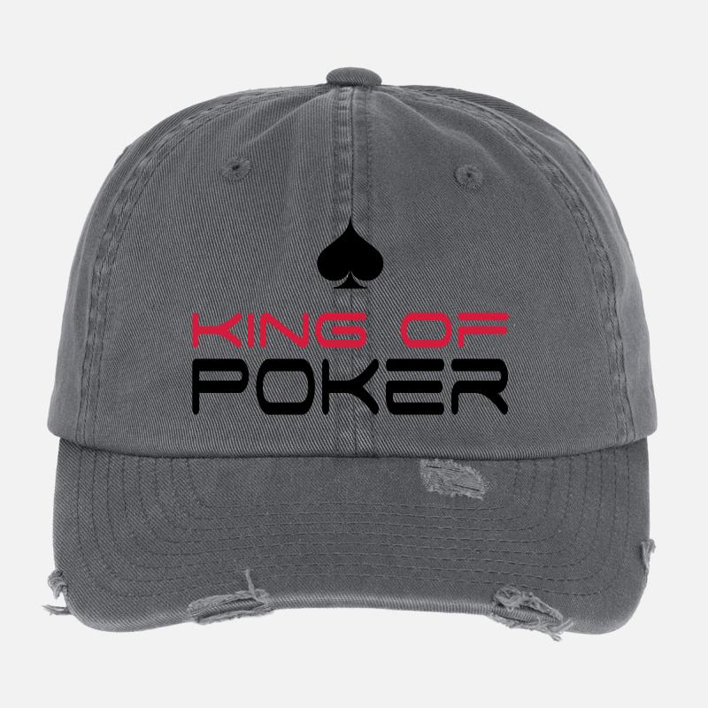 poker - Casquette vintage effet usé Flexfit - charbon