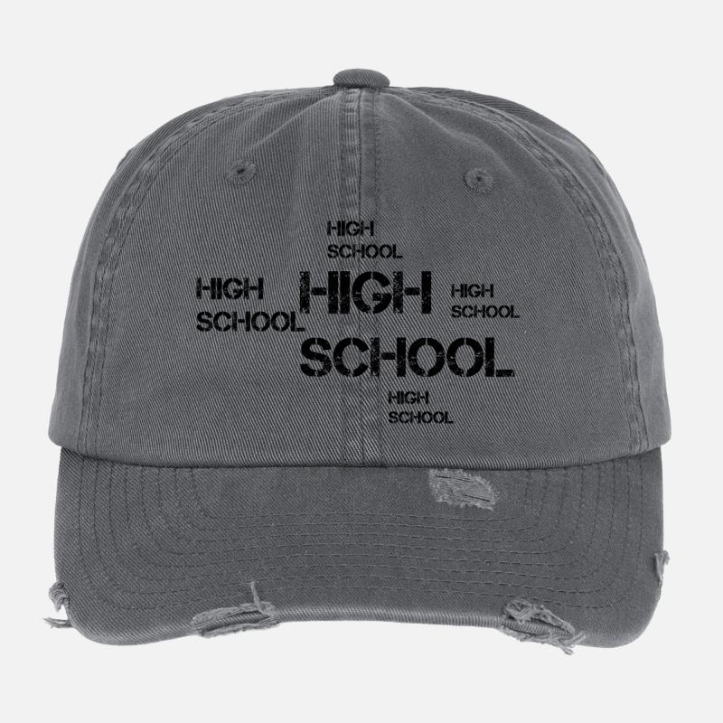 High School Design Flexfit Vintage Destroyed Cap